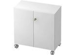 Rollenschrank TOPAS LINE, 2 Ordnerhöhen, Türen abschliessbar, weiss/weiss