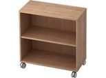 Rollenregal TOPAS LINE, 2 Ordnerhöhen, B 800 mm, Nussbaum-Dekor