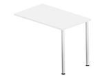 Anbautisch BEXXSTAR, Quadratrohrfuss, Rechteck, B 1000 x T 600 x H 740 mm, weiss