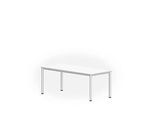Schreibtisch NEVADA, 4-Fuss, Rechteck, Rundrohr, B 1800 x T 800 x H 740 mm, weiss/alusilber