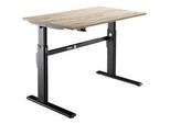 Schäfer Shop Select Schreibtisch, elektrisch höhenverstellbar, Rechteck, C-Fuss, B 1200 x T 800 x H 725-1185 mm, Eiche/schwarz