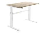 Schäfer Shop Select Schreibtisch, elektrisch höhenverstellbar, Rechteck, C-Fuss, B 1200 x T 800 x H 725-1185 mm, Eiche/weiss