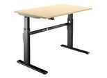Schäfer Shop Select Schreibtisch, elektrisch höhenverstellbar, Rechteck, C-Fuss, B 1200 x T 800 x H 725-1185 mm, Ahorn/schwarz