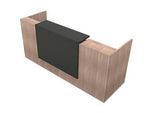Theke Spezia, gerade, B 2460 x T 880 x H 1130 mm, Ulme-Dekor/Leder grau
