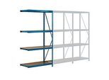 Anbaufeld, Weitspann-Steckregal, 4 Böden, H 2400 x B 1525 x T 600 mm