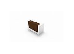 Theke Spezia, gerade, B 1660 x T 880 x H 1130 mm, weiss/Leder grau