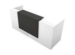 Theke Spezia, gerade, B 2460 x T 880 x H 1130 mm, weiss/Leder braun