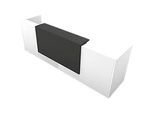 Theke Spezia, gerade, B 3260 x T 880 x H 1130 mm, weiss/Leder grau