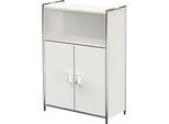 Kombischrank Toledo, mit Sichtrückwand, abschliessbar, 3 OH, 1 Fach, B 800 x T 380 mm, weiss