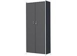 Flügeltürenschrank Toledo, mit Sichtrückwand, abschliessbar, 5 OH, B 800 x T 380 x H 1850 mm, anthrazit