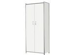 Flügeltürenschrank Toledo, mit Sichtrückwand, abschliessbar, 5 OH, B 800 x T 380 x H 1850 mm, weiss
