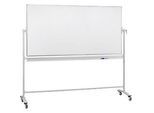 Franken Mobile Drehtafel, 360° schwenkbar, beidseitig beschreibbar, mit Stativ und Rollen, B 2000 x H 1000 mm, lackiert weiss