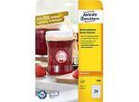 AVERY® Zweckform Klebeetiketten, blanko, Ø 40 mm, rund, für alle Drucker, weiss