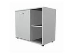 Schäfer Shop Select Sideboard, mit Drehtür, abschliessbar, Spanplatte, B 800 x T 420 x H 663 mm, links anstellbar, lichtgrau