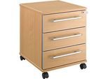 Schäfer Shop Select Rollcontainer Moxxo IQ 333, 3 Schübe, B 410 x T 495 x H 510 mm, abschliessbar, Buche-Dekor