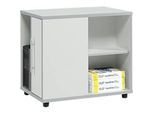 Schäfer Shop Select Anstellcontainer Moxxo IQ, PC-Towerfach, 1 Tür, 2 seitliche Fächer, B 551 x T 800 x H 720 mm, lichtgrau