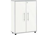 Schäfer Shop Select Aktenschrank Moxxo IQ, Holz, 2 Böden, 3 OH, B 801 x T 362 x H 1115 mm, abschliessbar, weiss