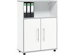 Schäfer Shop Select Kombischrank Moxxo IQ, Holz, 2 Flügeltüren, 1 offenes Fach, 3 OH, B 801 x T 362 x H 1115 mm, weiss