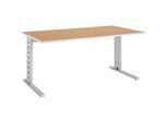 Schäfer Shop Select Schreibtisch Moxxo IQ, Rechteck, C-Fuss, B 1800 x T 800 x H 735 mm, Buche-Dekor