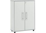 Schäfer Shop Select Aktenschrank Moxxo IQ, Holz, 2 Böden, 3 OH, B 801 x T 362 x H 1115 mm, abschliessbar, lichtgrau