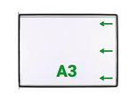 Sichttafel Tarifold DIN A3 quer, 10 St., alle Trägersysteme, Metalldrehzapfen, schwarz