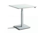 Schäfer Shop Select Monosäulen-Beistelltisch Start Off, elektrisch höhenverstellbar, B 800 x T 800 mm, lichtgrau