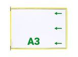 Sichttafel Tarifold DIN A3 quer, 10 St., alle Trägersysteme, Metalldrehzapfen, gelb