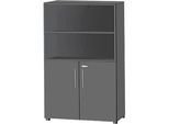 Schäfer Shop Select Kombischrank Start Off, 4 OH, abschliessbar, B 800 x T 420 x H 1470 mm, Holz, graphit/graphit