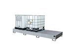 Auffangwanne AW 1000-3, für 3 IBC-Container à 1000 l oder 10 Fässer à 200 l, L 3850 x B 1300 x H 340 mm, unterfahrb., feuerverzinkt