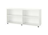 Schäfer Shop Select Anstellregal, aus Holz, 2 Fachböden, B 1600 mm x T 421 x H 750 mm, weiss