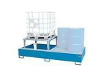 Auffangwanne Bauer AWA 21, Stahl, blau, L 2650 x B 1460 x H 863 mm, 1000 l, für 2 x 1000 l IBC, 1 Abfüllaufsatz, 1 Gitterost