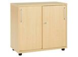 Schäfer Shop Select Anstellschiebetürenschrank, aus Holz, 2 Fachböden, B 800 mm x T 421 x H 750 mm, Ahorn