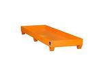 Stahl-Auffangwanne ohne Gitterrost, 2400 x 800 mm, orange RAL 2000