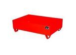 Stahl-Auffangwanne ohne Gitterrost, 1200 x 800 mm, rot RAL 3000