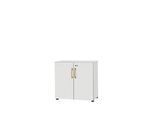 Schäfer Shop Select Schrank Start Off Wood, 2 OH, abschliessbar, B 800 x T 420 x H 788 mm, Holz, lichtgrau