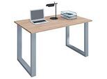 Schreibtisch, rechteckig, Bügelfuss, B 1100 x T 500 x H 760 mm, Sonoma Eiche/silber