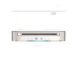 Aktenvernichter Fellowes® Microshred LX 211, Mikropartikelschnitt 2 x 12 mm, P-5, 23 l, 15 Blatt Schnittleistung, mit Rollen, weiss