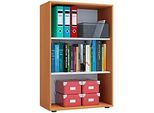 Aktenregal, aus Holz, 3 OH, höhenverstellbare Fachböden, B 700 x T 400 x H 1050 mm, Buche