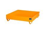 Stahl-Auffangwanne ohne Gitterrost, 1200 x 1200 mm, orange RAL 2000