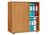 Schiebetürenschrank, aus Holz, abschliessbar, 2 OH, B 700 x T 400 x H 740 mm, Buche-Dekor