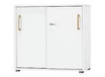 Schäfer Shop Select Schiebetürenschrank Start Off Wood, 2 OH, abschliessbar, Holz, B 800 x T 420 x H 788 mm, weiss