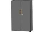 Schäfer Shop Select Schrank Start Off Wood, 4 OH, abschliessbar, B 800 x T 420 x H 1514 mm, Holz, graphit