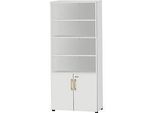 Schäfer Shop Select Kombischrank Start Off Wood, 6 OH, abschliessbar, B 800 x T 420 x H 2240 mm, Holz, lichtgrau