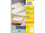Etiketten AVERY® Zweckform, für Druckertyp Inkjet/Laser, rechteckig, nachhaltig, A4 Format, Papier, naturweiss, 100 Etiketten, B 297 x H 210 mm