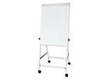 Flipchart MAUL office, Tafel B 70 x H 100 mm, inkl. Ablageschale, stufenlos höhenverstellbar, Vierbein, feststellbare Doppelrollen, weiss