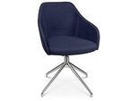Konferenzsessel Topstar Sitness Life 2.1, dreh-/sitzhöhenverstellbar, Armlehnen, B 350-480 x T 460 x H 460-490 mm, 4-Fussgestell, Alu poliert & Stoff, d.blau