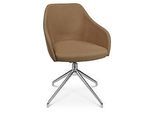 Konferenzsessel Topstar Sitness Life 2.1, dreh-/sitzhöhenverstellbar, Armlehnen, B 350-480 x T 460 x H 460-490 mm, 4-Fussgestell, Alu matt & Stoff, schwarz