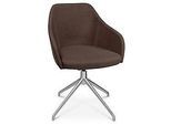 Konferenzsessel Topstar Sitness Life 2.1, dreh-/sitzhöhenverstellbar, Armlehnen, B 350-480 x T 460 x H 460-490 mm, 4-Fussgestell, Alu matt & Stoff, d.braun