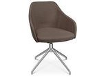 Konferenzsessel Topstar Sitness Life 2.1, dreh-/sitzhöhenverstellbar, Armlehnen, B 350-480 x T 460 x H 460-490 mm, 4-Fussgestell, Alu matt & Stoff, braun