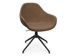 Konferenzsessel Topstar Sitness Life 2.0, dreh-/sitzhöhenverstellbar, Armlehnen, B 450 x T 460 x H 440-470 mm, 4-Fussgestell, Alu schwarz-matt & Stoff, h.braun